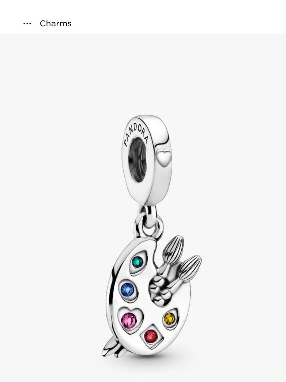 Authentic PANDORA Artist's Palette Multicolor CZ Dangle Charm S925 NEW in Box!